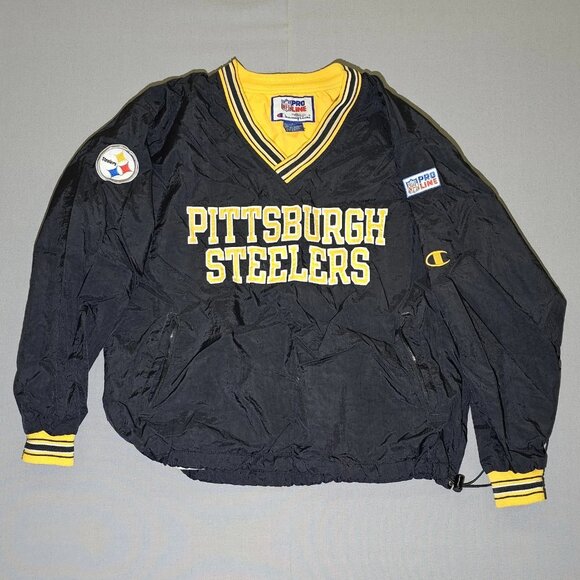 Champion Other - Vintage 90s Pittsburgh Steelers Champion NFL Pro Line Pullover Jacket L EUC